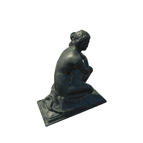 Statue Kneeling Woman Copper
